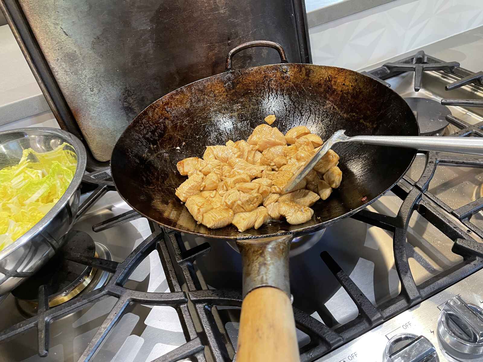 chicken in a wok