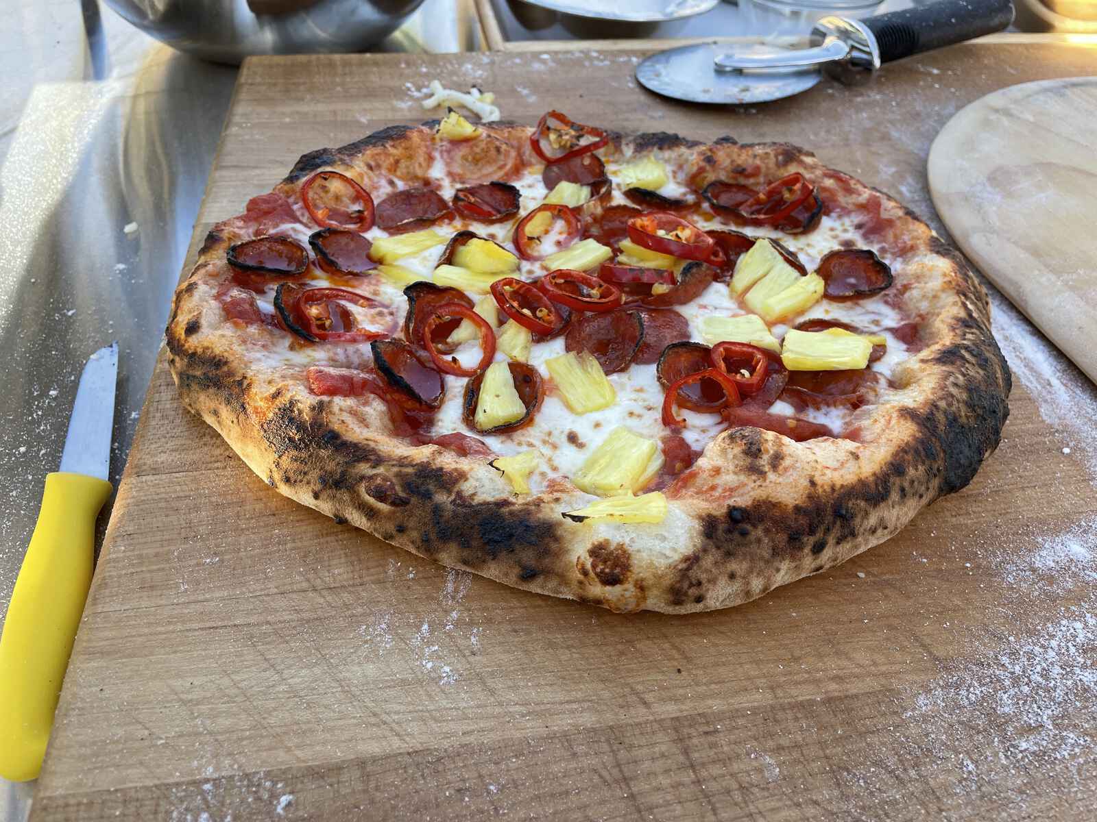 Pineapple on a pizza