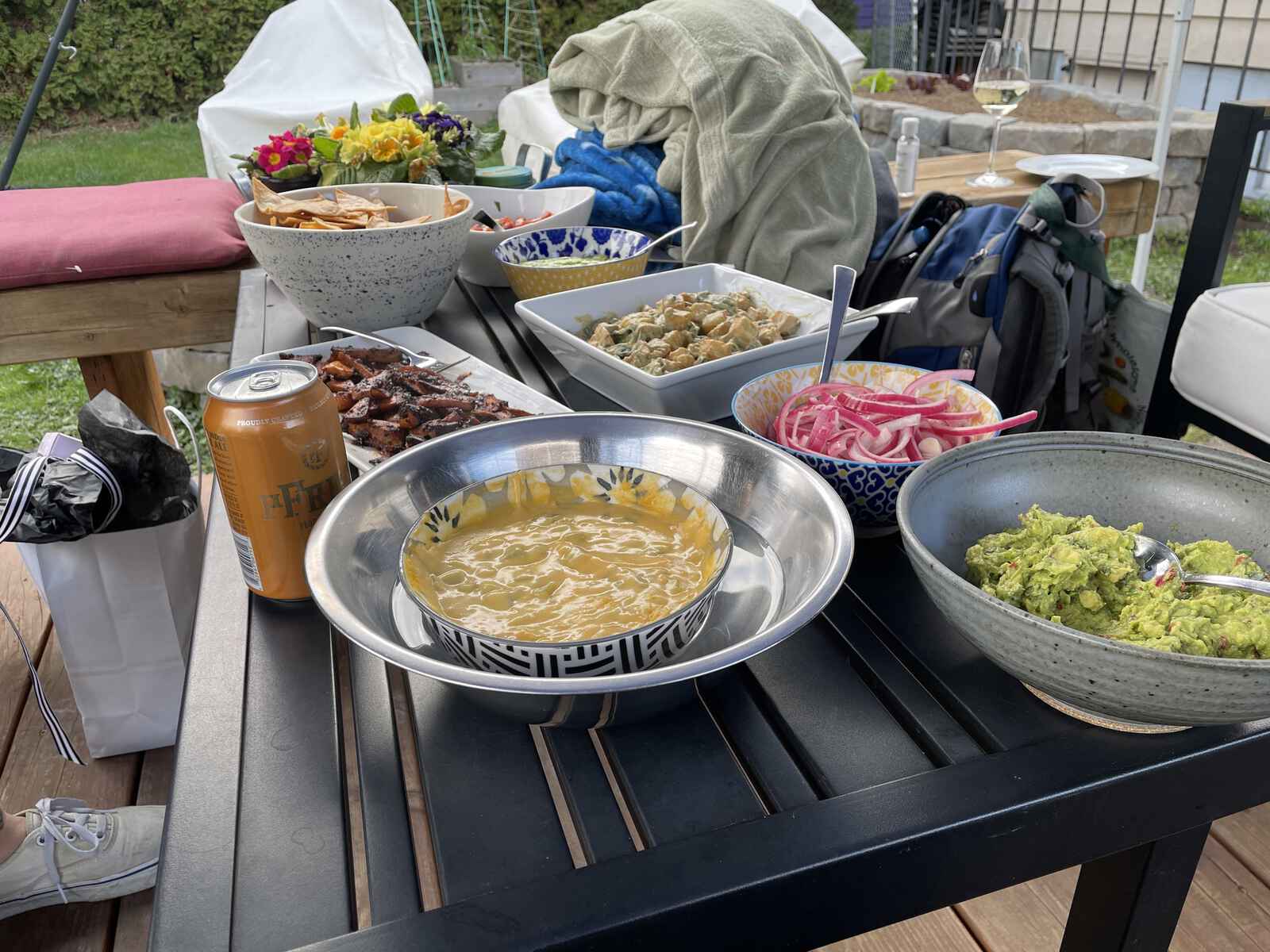 a table full of taco stuff